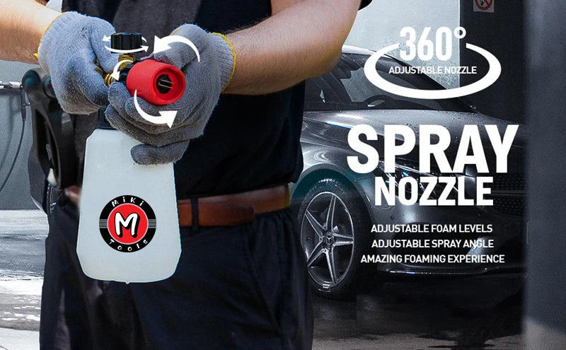 Snow Foam Cannon Heavy Duty Snow Foam Gun Sprayer Car Foam Blaster Wide Neck Adjustable Thick Foamer with 1/4 Quick Connector 1L