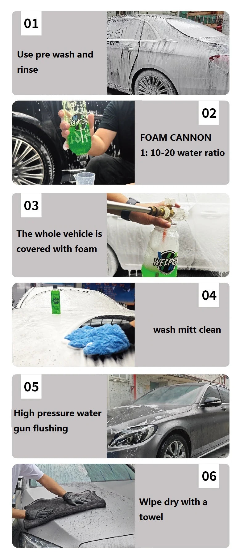 Car Wash Shampoo Cleaning Foam Cannon Liquid  Soap For Cars, Trucks, Motorcycles