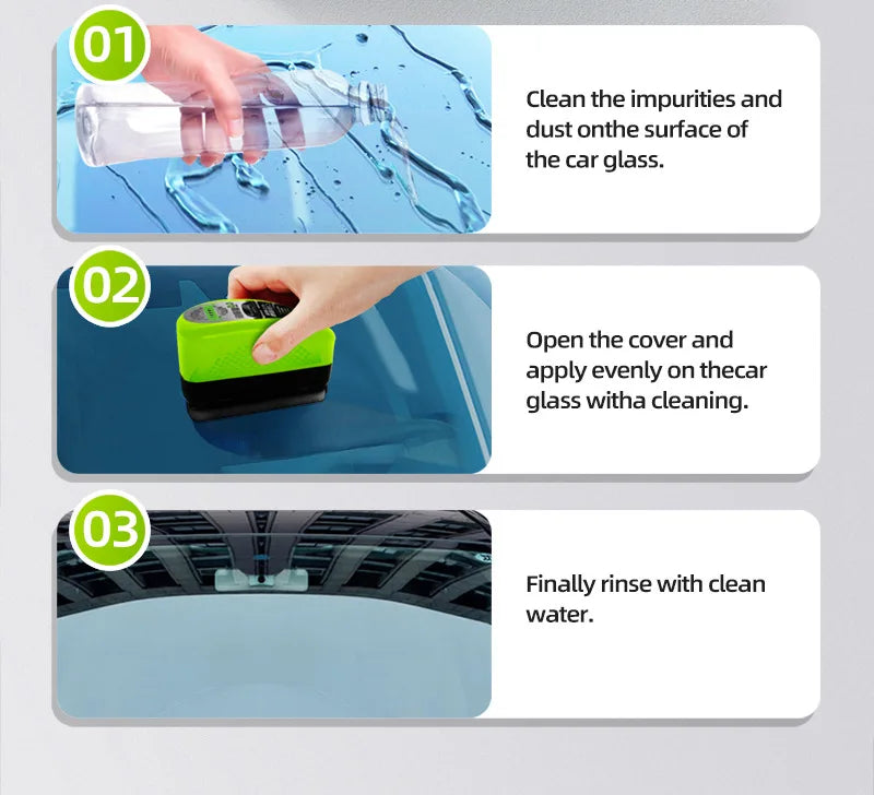 Automotive Oil Film Cleaning Brush, Car Glass Oil Film Cleaner, Window oil film Cleaner brushglass cleaning wiper, Anti-Rain Fog