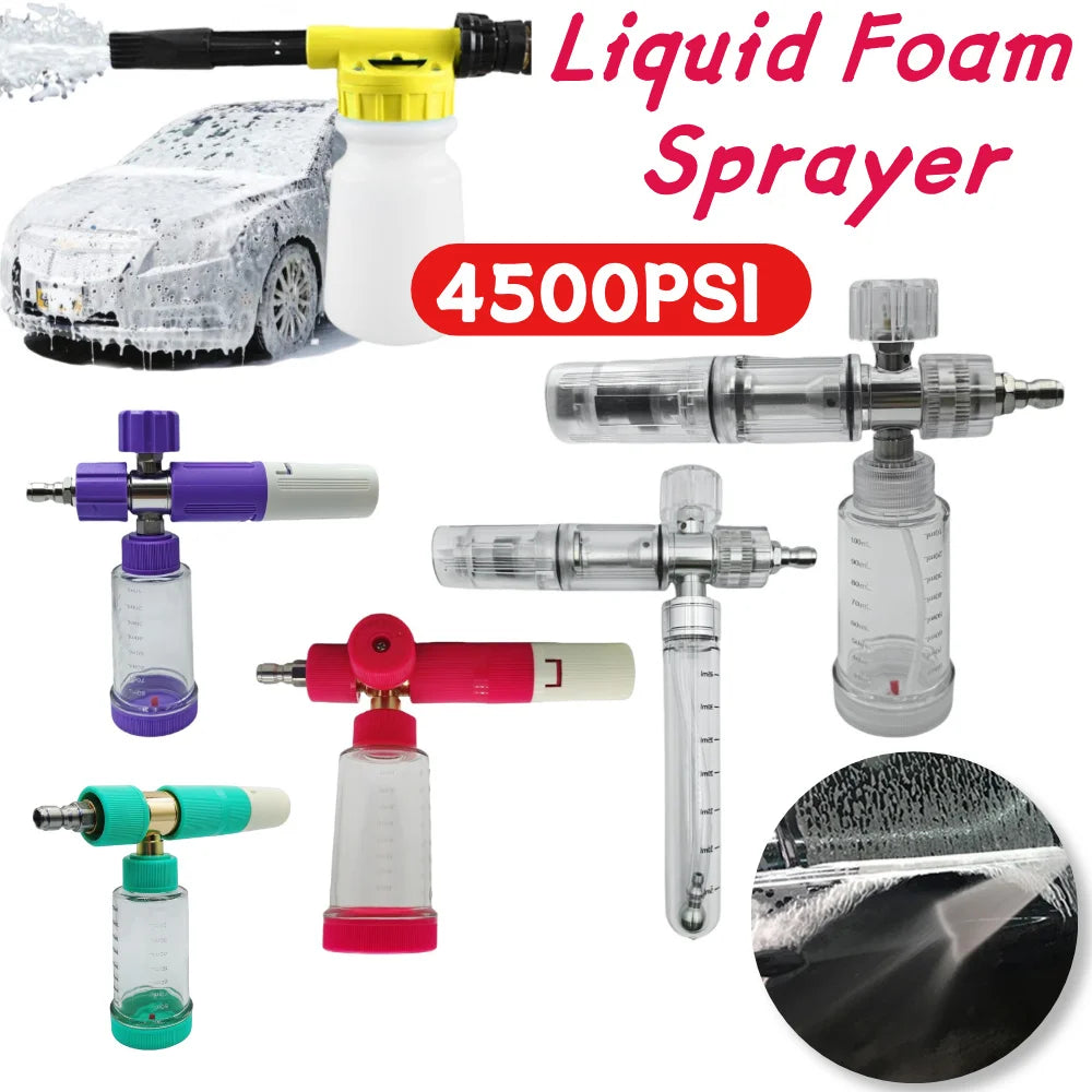 Foam Cannon Car Washing Kit 100ml Liquid Foam Sprayer Adjustable 4500PSI Foam Spray Pot Water Foam Pot Car Wash Accessories