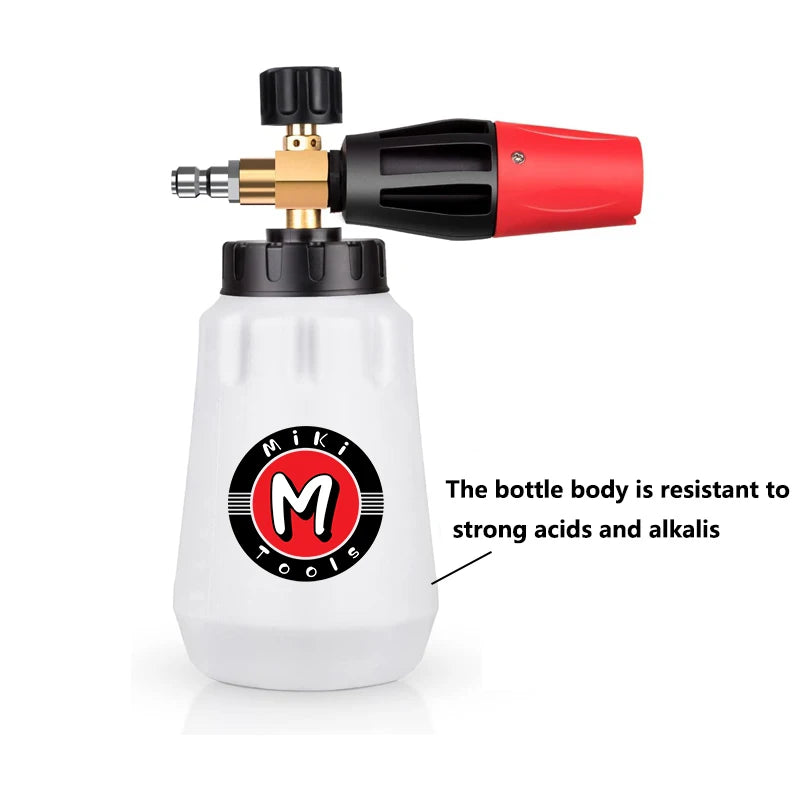 Snow Foam Cannon Heavy Duty Snow Foam Gun Sprayer Car Foam Blaster Wide Neck Adjustable Thick Foamer with 1/4 Quick Connector 1L