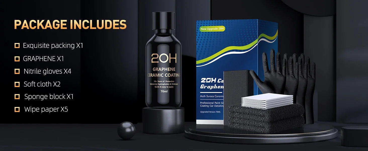 Graphene Ceramic Coating 20H/12H With Self Healing and UV Track Technology Car Detailing Professionals 10+ Years of Protection