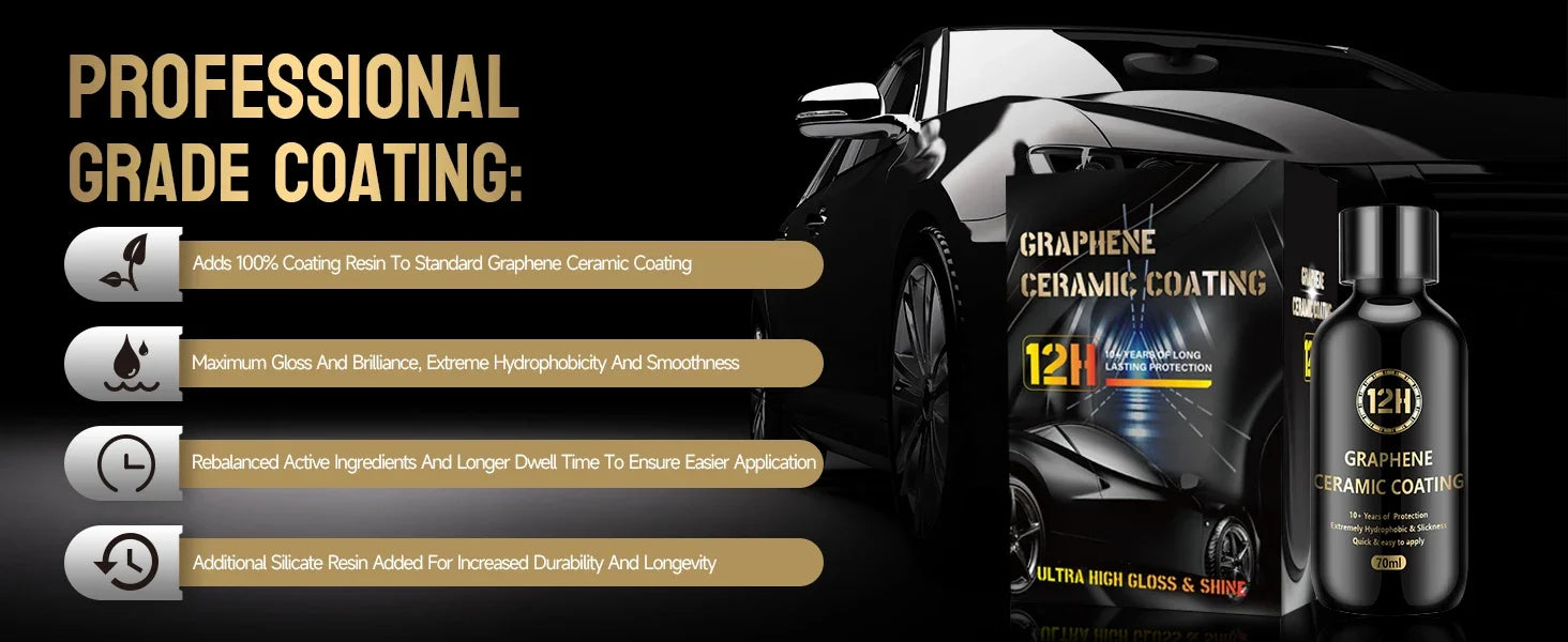 Graphene Ceramic Coating 20H/12H With Self Healing and UV Track Technology Car Detailing Professionals 10+ Years of Protection