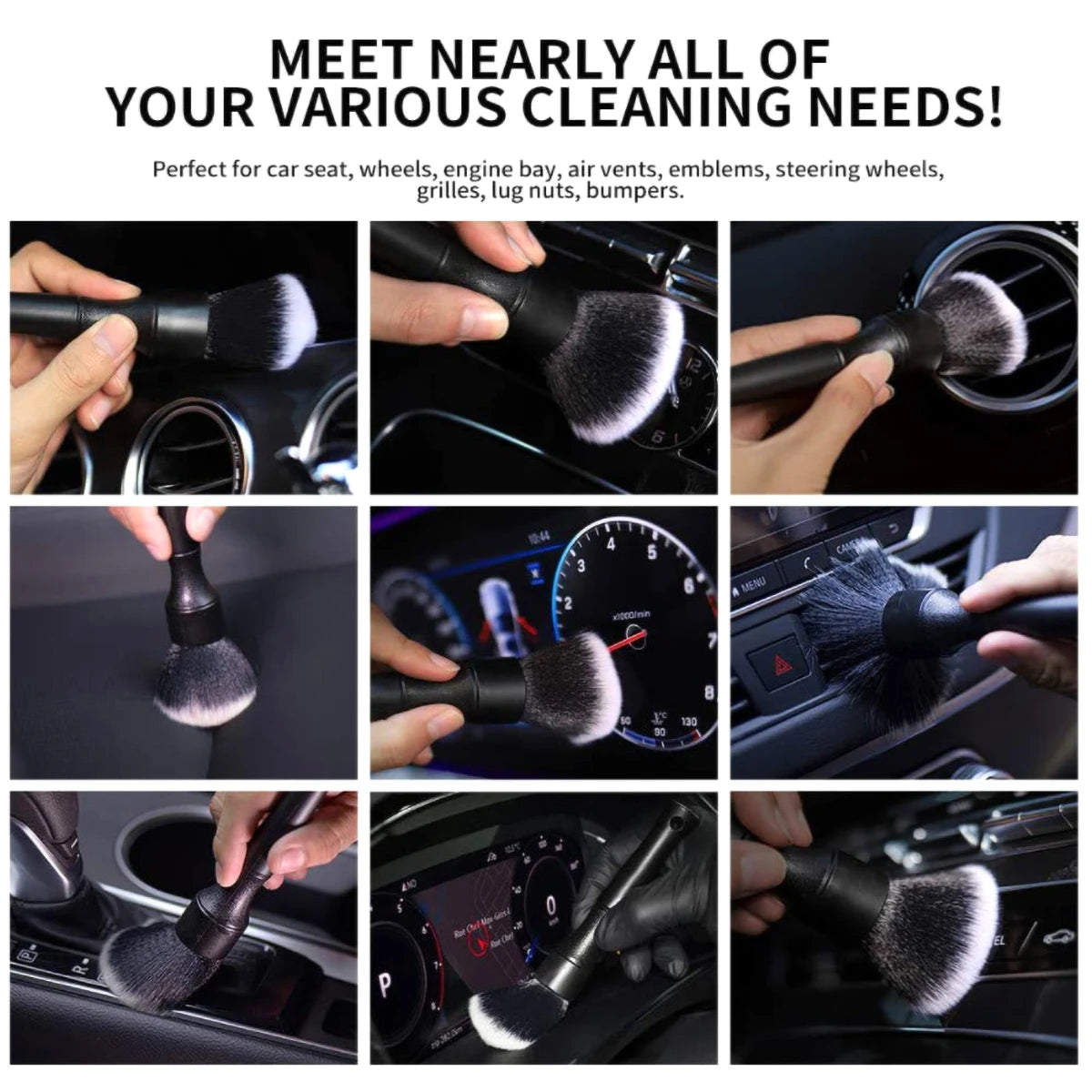 Car Detailing Brush Acid and Alkali Resistant Automotive Detail Brush for Cleaning Interior & Exterior Dashboard Rims Wheel Lug