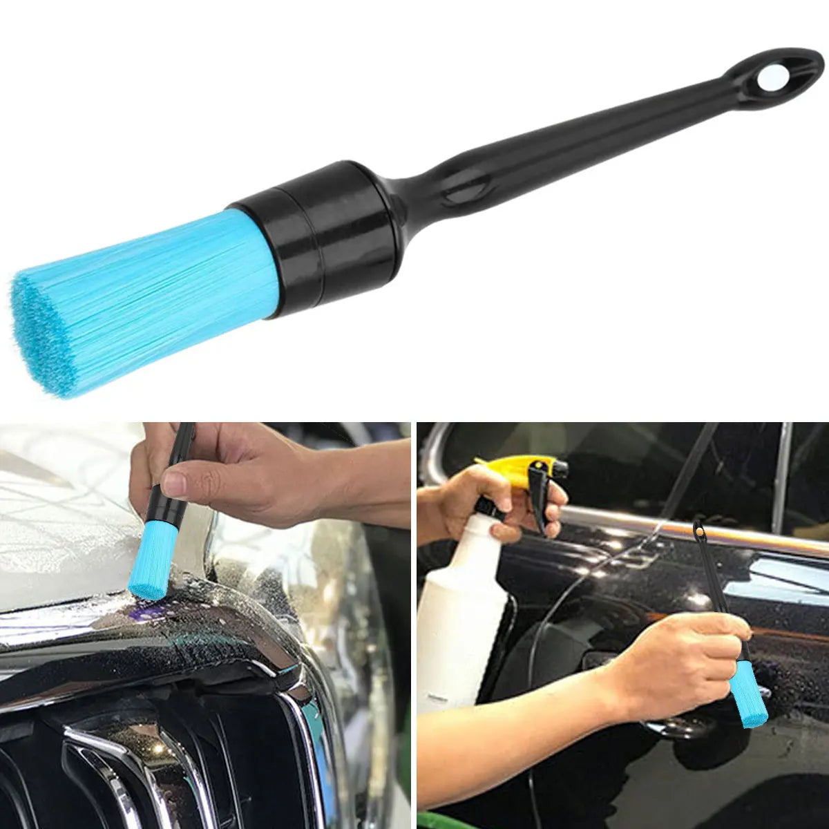 Car Detailing Brush Acid and Alkali Resistant Automotive Detail Brush for Cleaning Interior & Exterior Dashboard Rims Wheel Lug