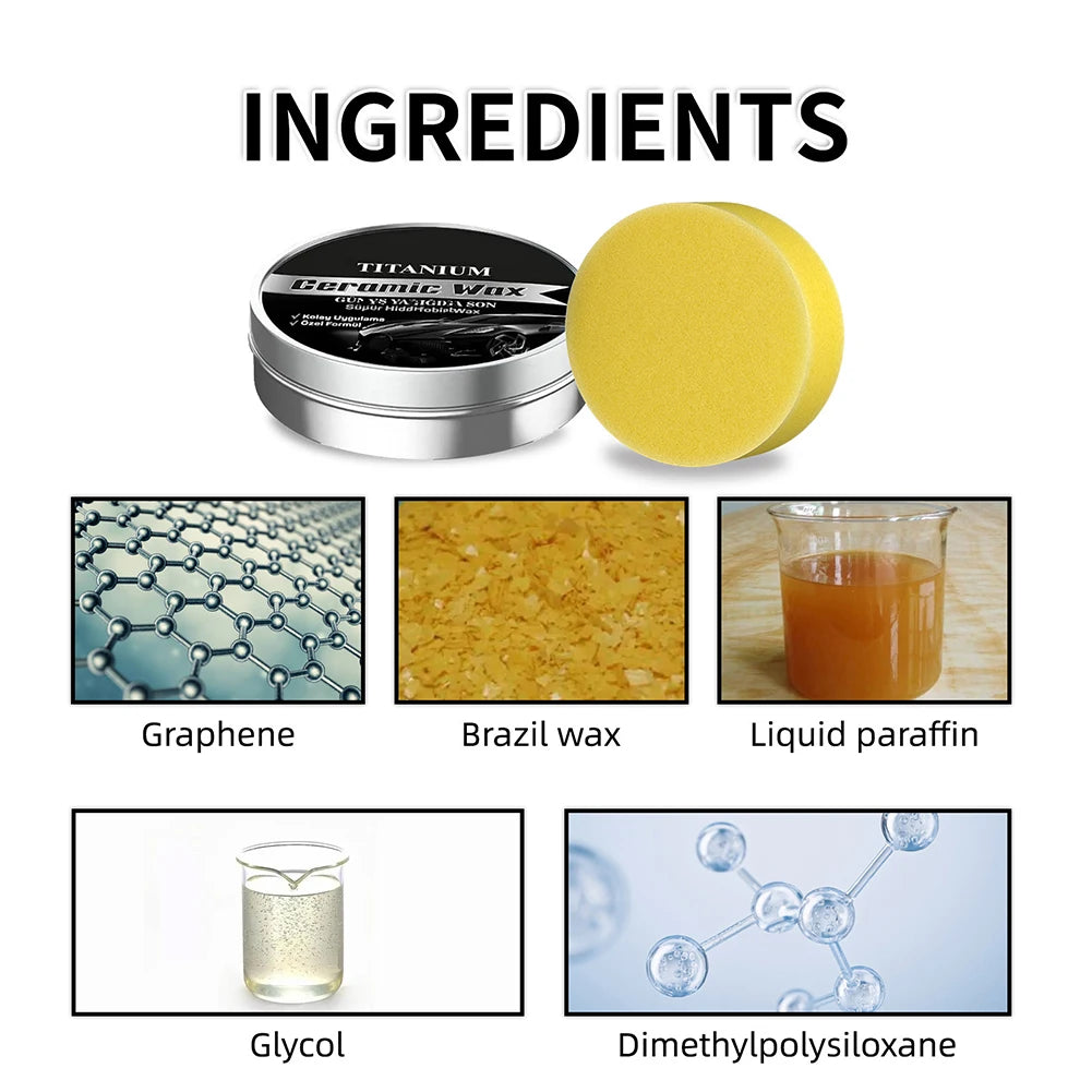 Titaniums Ceramic Wax Cream Ceramic Car Coating Wax Car Care Polish Auto Car Scratch Repair Remover Wax
